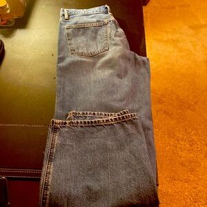 Flared High-Rise Jeans (Blue) from Uniqlo